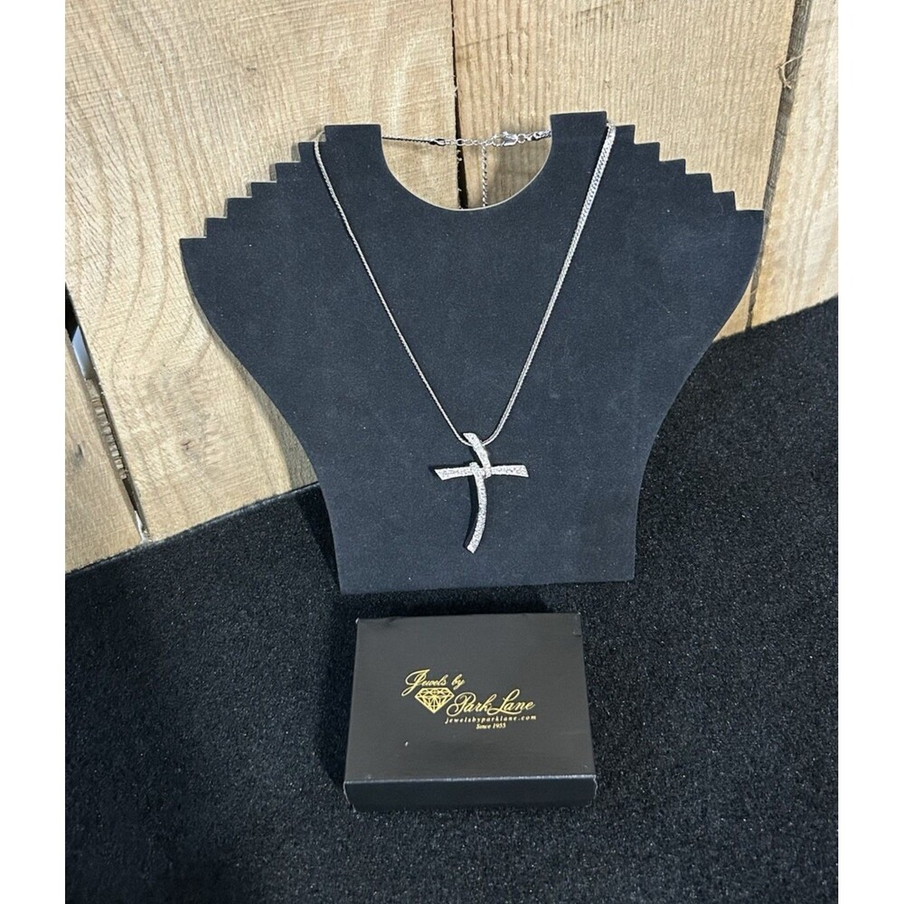 Park Lane ALWAYS Silver Tone With CZ's Pendant Necklace Herringbone Chain J204